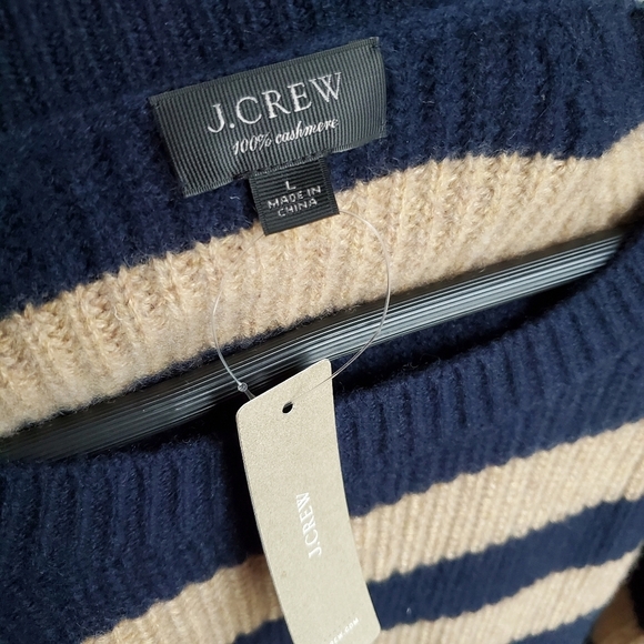 J. Crew Cashmere Ruffle-Sleeve Sweater size L NWT - Picture 6 of 8